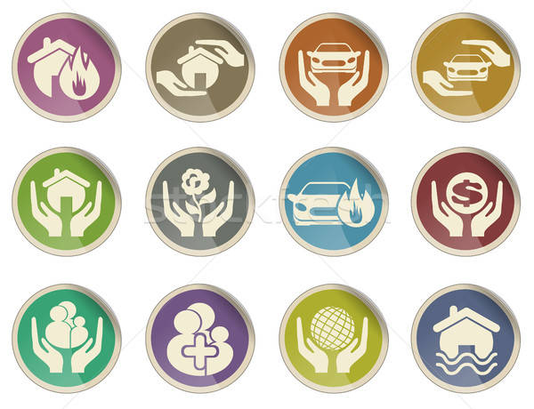 insurance icons Stock photo © ayaxmr