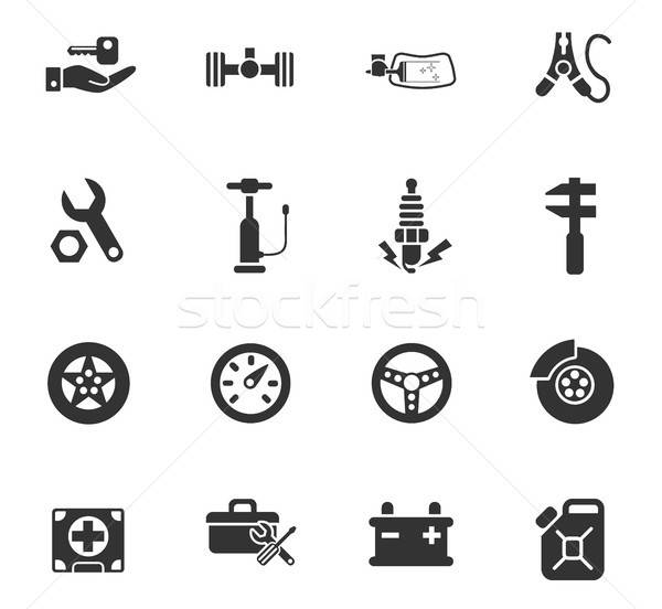 car shop icon set Stock photo © ayaxmr