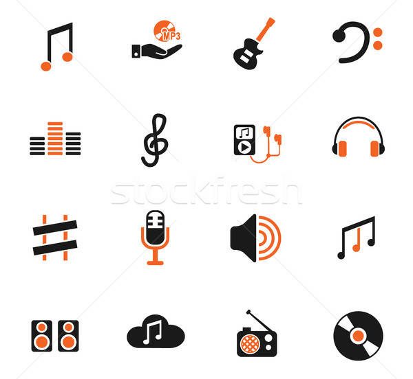 Zene ikon gyűjtemény webes ikonok felhasználó interfész terv Stock fotó © ayaxmr