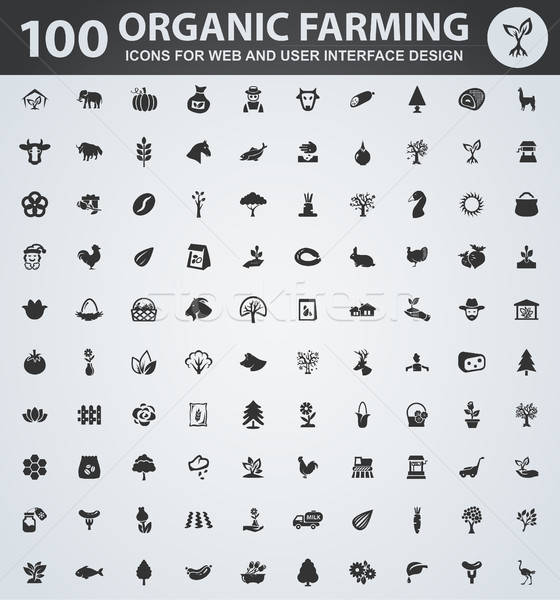 Organic farming icons set Stock photo © ayaxmr