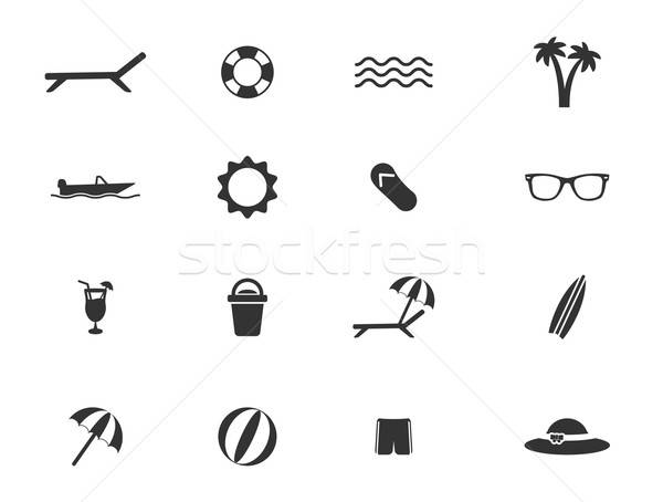 Plaży po prostu ikona symbol web ikony użytkownik Zdjęcia stock © ayaxmr