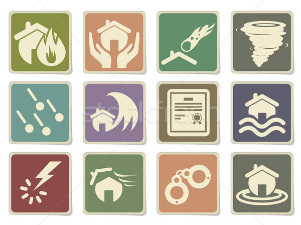 Home Insurance Icons Stock photo © ayaxmr
