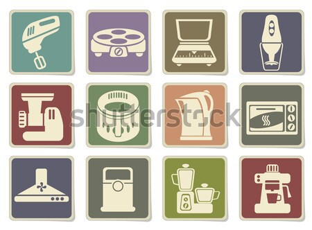 Kitchen Utensils Icon Set Stock photo © ayaxmr