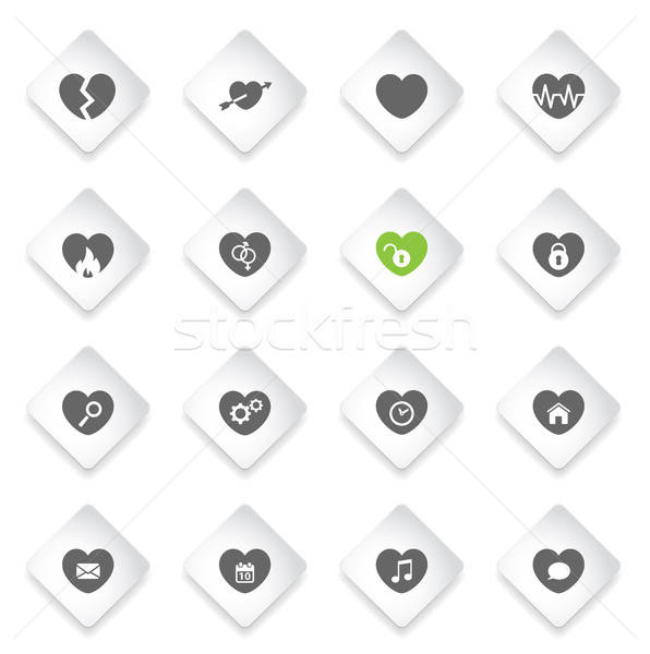 Coração simplesmente ícones símbolos teia usuário Foto stock © ayaxmr