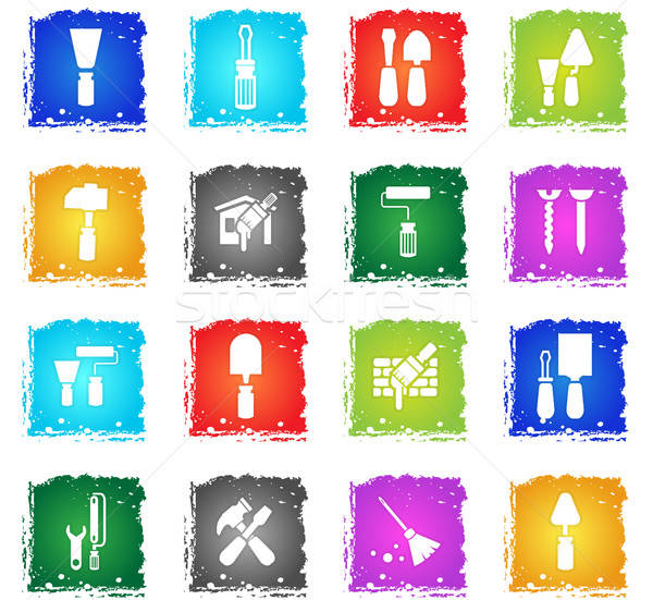 Stock photo: work tools icon set