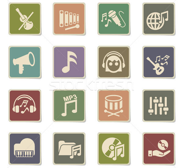 Musik Web-Icons Benutzer Schnittstelle Design Stock foto © ayaxmr