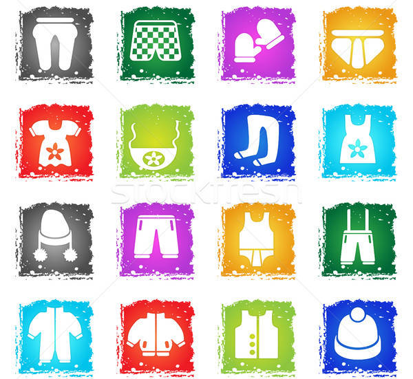 baby clothes icon set Stock photo © ayaxmr