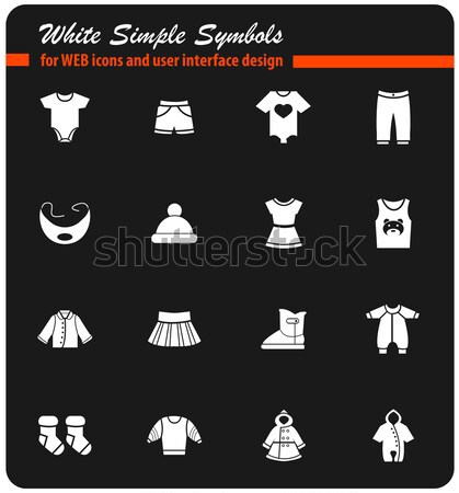 Baby clothes icons set Stock photo © ayaxmr