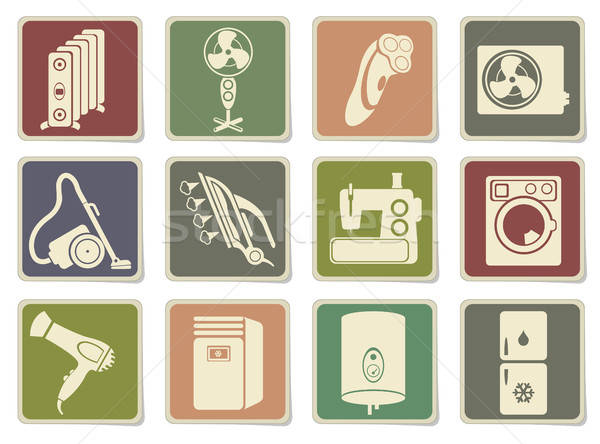 Home Appliances Icon Set Stock photo © ayaxmr