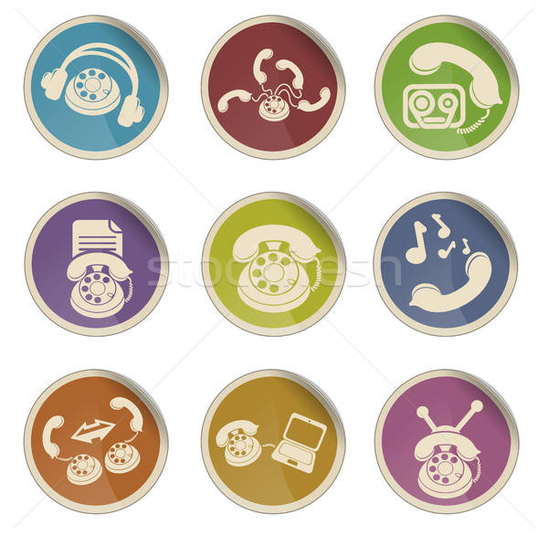 Stock photo: Communications and phone icons
