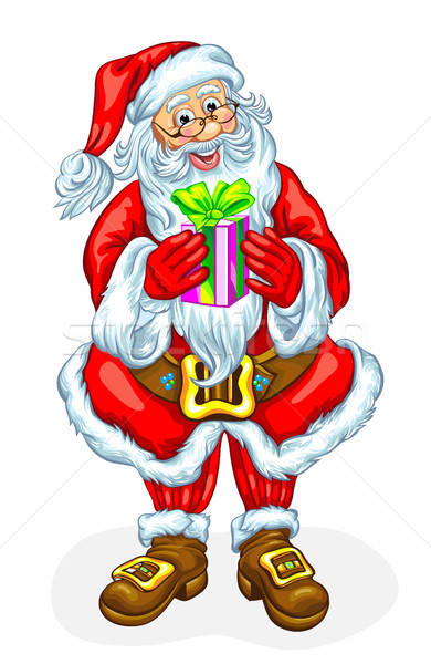 Santa Claus with a gift in a box Stock photo © ayaxmr