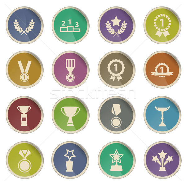 Medals and tropheys simply icons Stock photo © ayaxmr