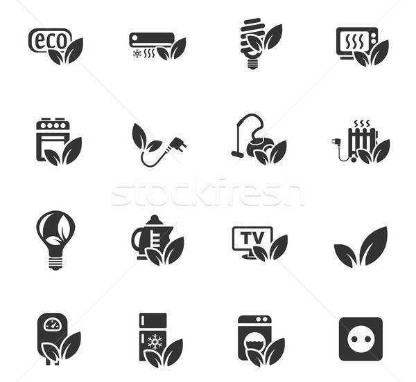 eco icon set Stock photo © ayaxmr