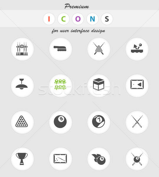 Stock photo: Billiards simply icons