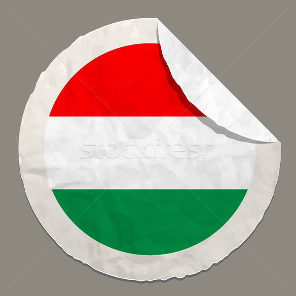 Hungary flag on a paper label Stock photo © ayaxmr