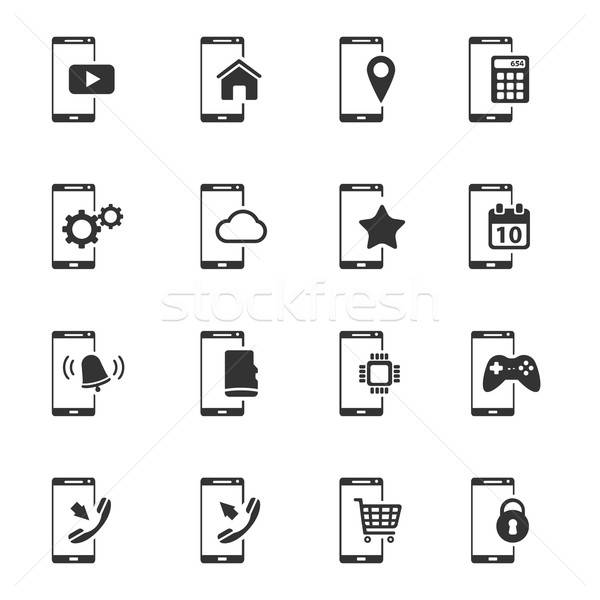 Smartphone simply icons Stock photo © ayaxmr