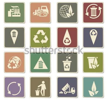 Garbage Icons set Stock photo © ayaxmr