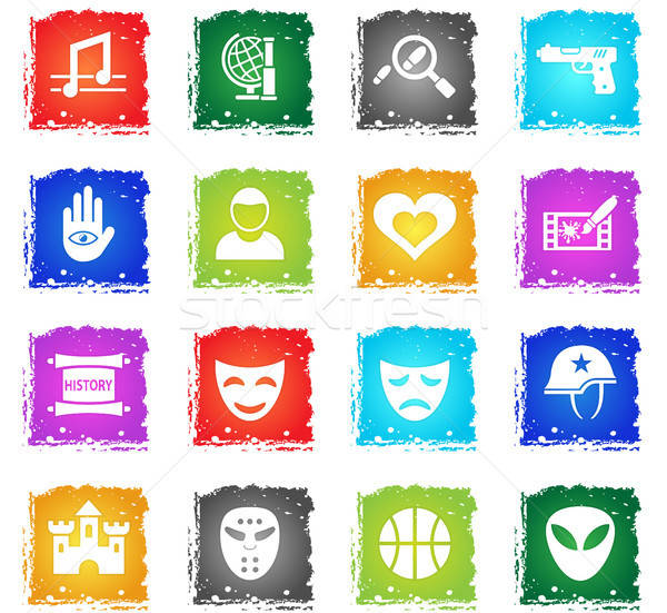 cinema genre icon set Stock photo © ayaxmr