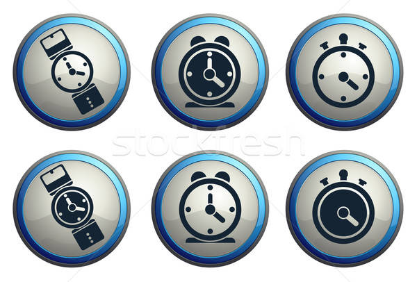 vector clocks icons Stock photo © ayaxmr