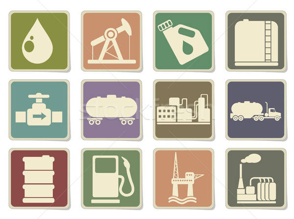Oil and petrol industry objects icons Stock photo © ayaxmr