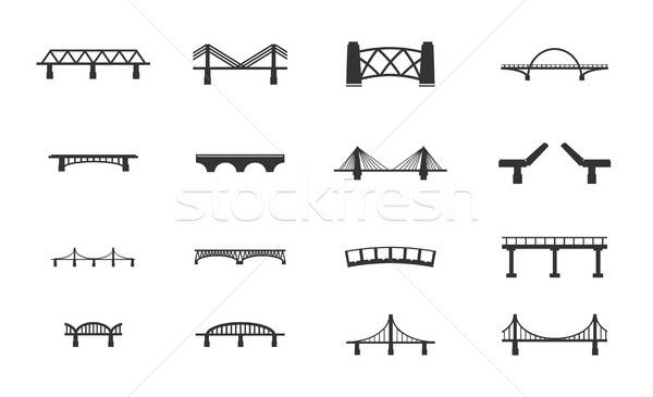 Bridges icons set Stock photo © ayaxmr