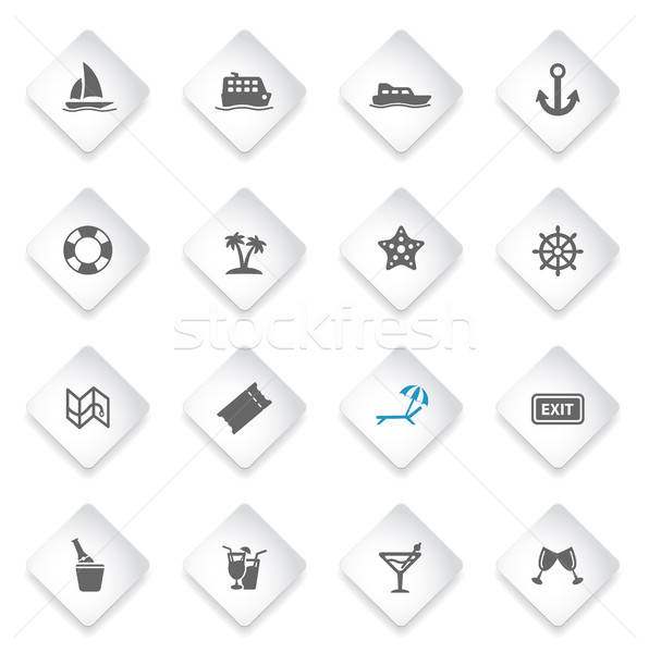 Kreuzfahrt einfach Symbole Symbol Web-Icons Benutzer Stock foto © ayaxmr