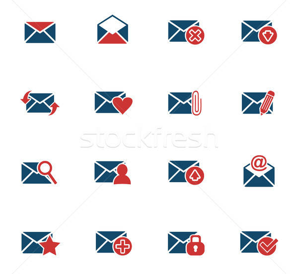 mail and envelope icon set Stock photo © ayaxmr