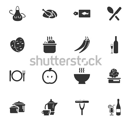 Food and kitchen icons set Stock photo © ayaxmr