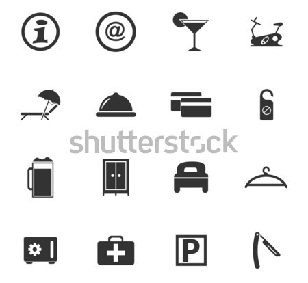 Hotel room icons set Stock photo © ayaxmr