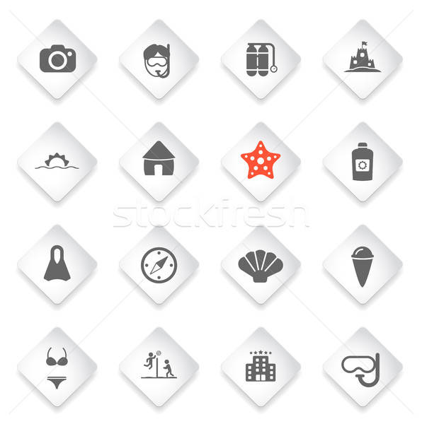 Stock photo: Beach simply icons