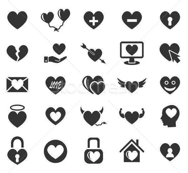 heart love icon set Stock photo © ayaxmr