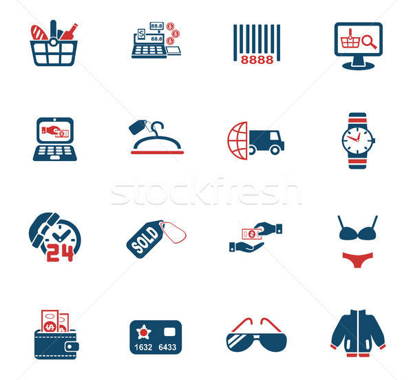 shopping and e-commerce icon set Stock photo © ayaxmr