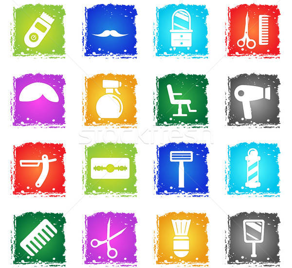 Barbershop simply icons Stock photo © ayaxmr