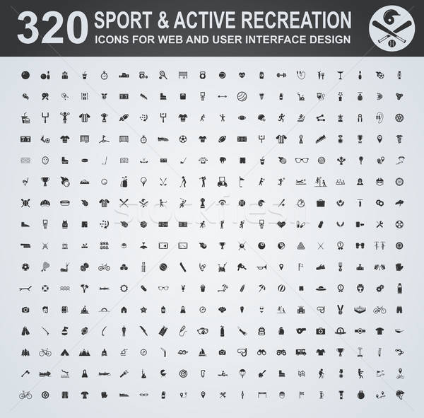 Sport and active recreation icon set Stock photo © ayaxmr