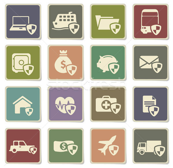 Stock photo: Insurance simply icons