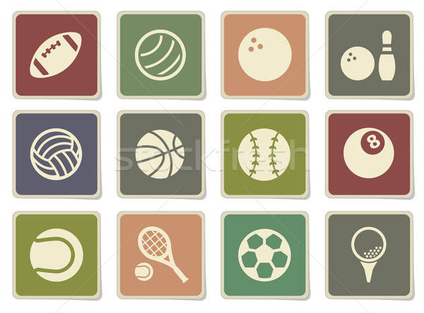 Sport balls simply icons Stock photo © ayaxmr