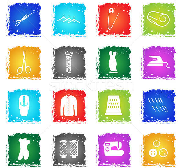 tailoring icon set Stock photo © ayaxmr