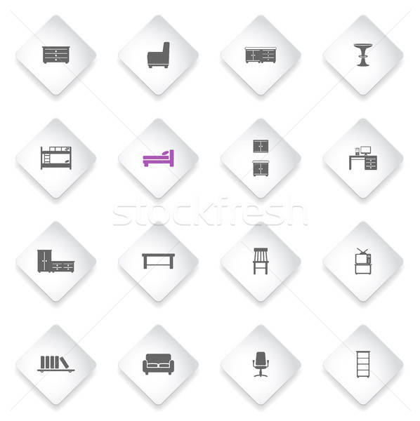 Furniture simply icons Stock photo © ayaxmr