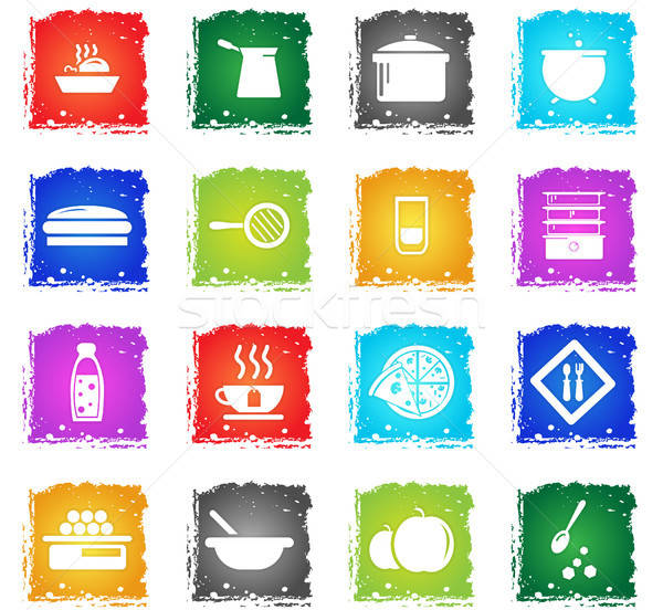 food and kitchen icon set Stock photo © ayaxmr