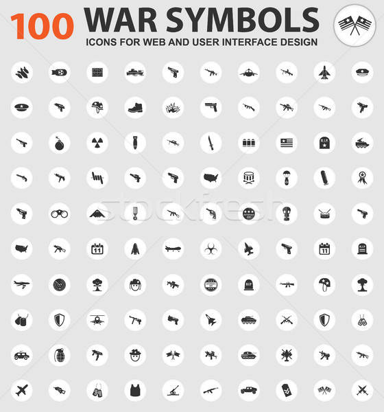 War symbols icons set Stock photo © ayaxmr