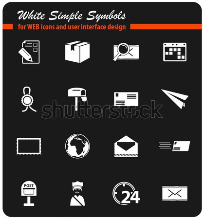 Post service icons set Stock photo © ayaxmr