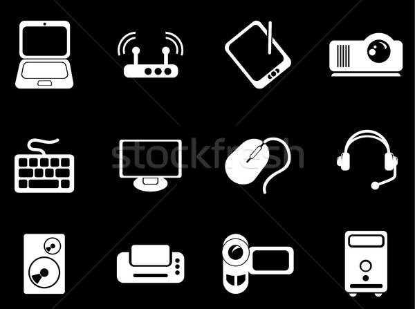 Computer equipment simple vector icons Stock photo © ayaxmr