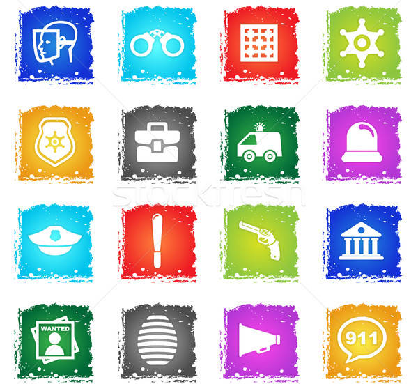 Stock photo: police icon set