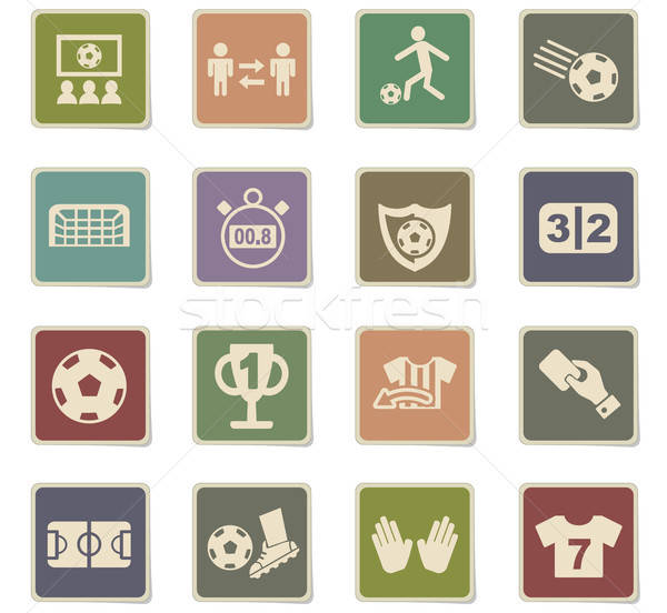 Piłka nożna web ikony użytkownik interfejs projektu Zdjęcia stock © ayaxmr