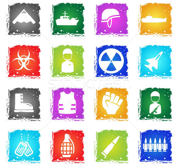 Stock photo: Military simply icons