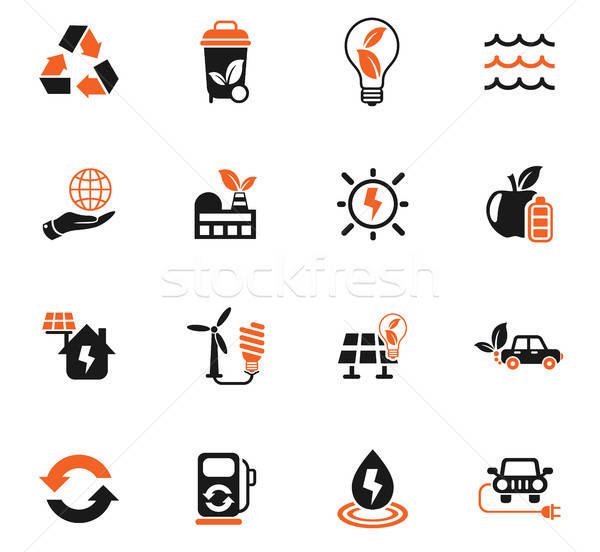 alternative energy icon set Stock photo © ayaxmr