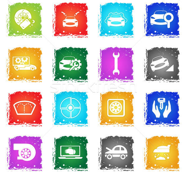 car shop icon set Stock photo © ayaxmr