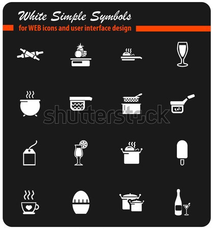 Food and kitchen icons set Stock photo © ayaxmr