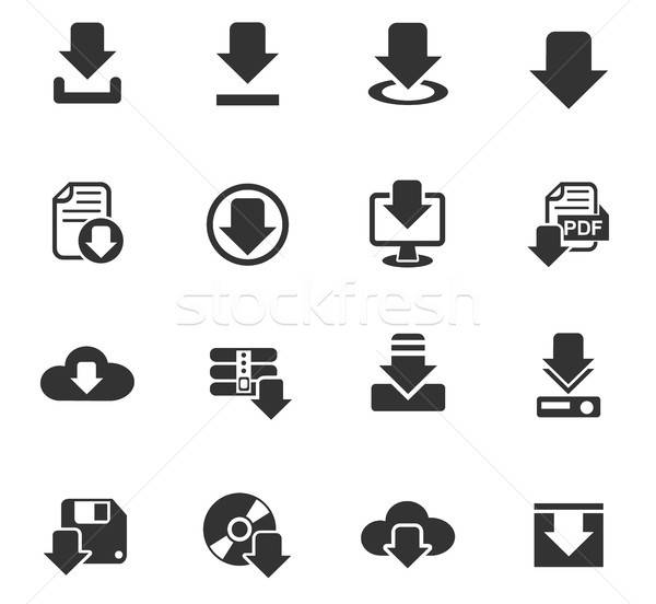 [[stock_photo]]: Icône · de · téléchargement · téléchargement · icônes · web · utilisateur · interface
