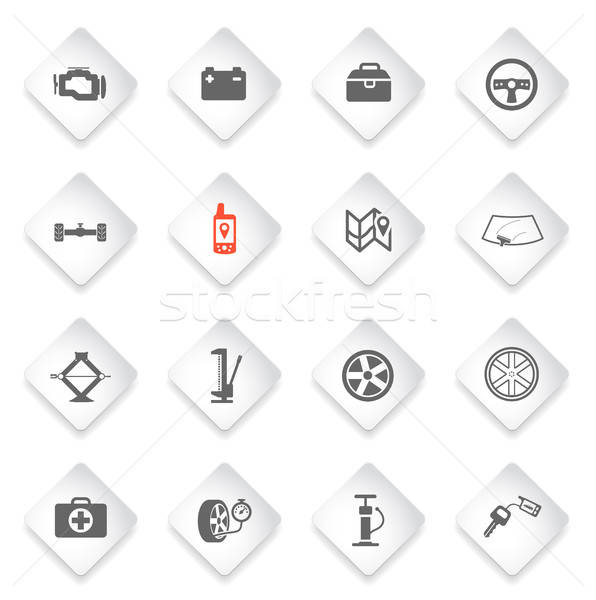 Car shop icons set Stock photo © ayaxmr